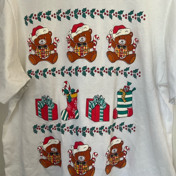 Vintage Christmas Teddy Bear Tee M - Picture 4 of 4